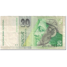Banknote, Slovakia, 20 Korun, 1993, 1993-09-01, KM:20a, VF(20-25)