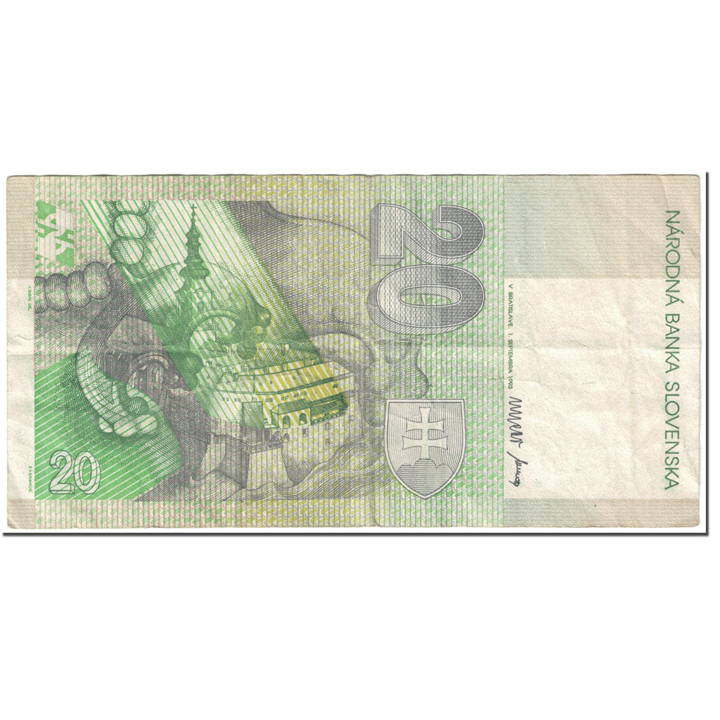 Banknote, Slovakia, 20 Korun, 1993, 1993-09-01, KM:20a, VF(20-25)