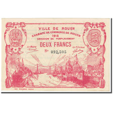 France, Rouen, 2 Francs, 1918, Chambre de Commerce, EF(40-45), Pirot:110-45