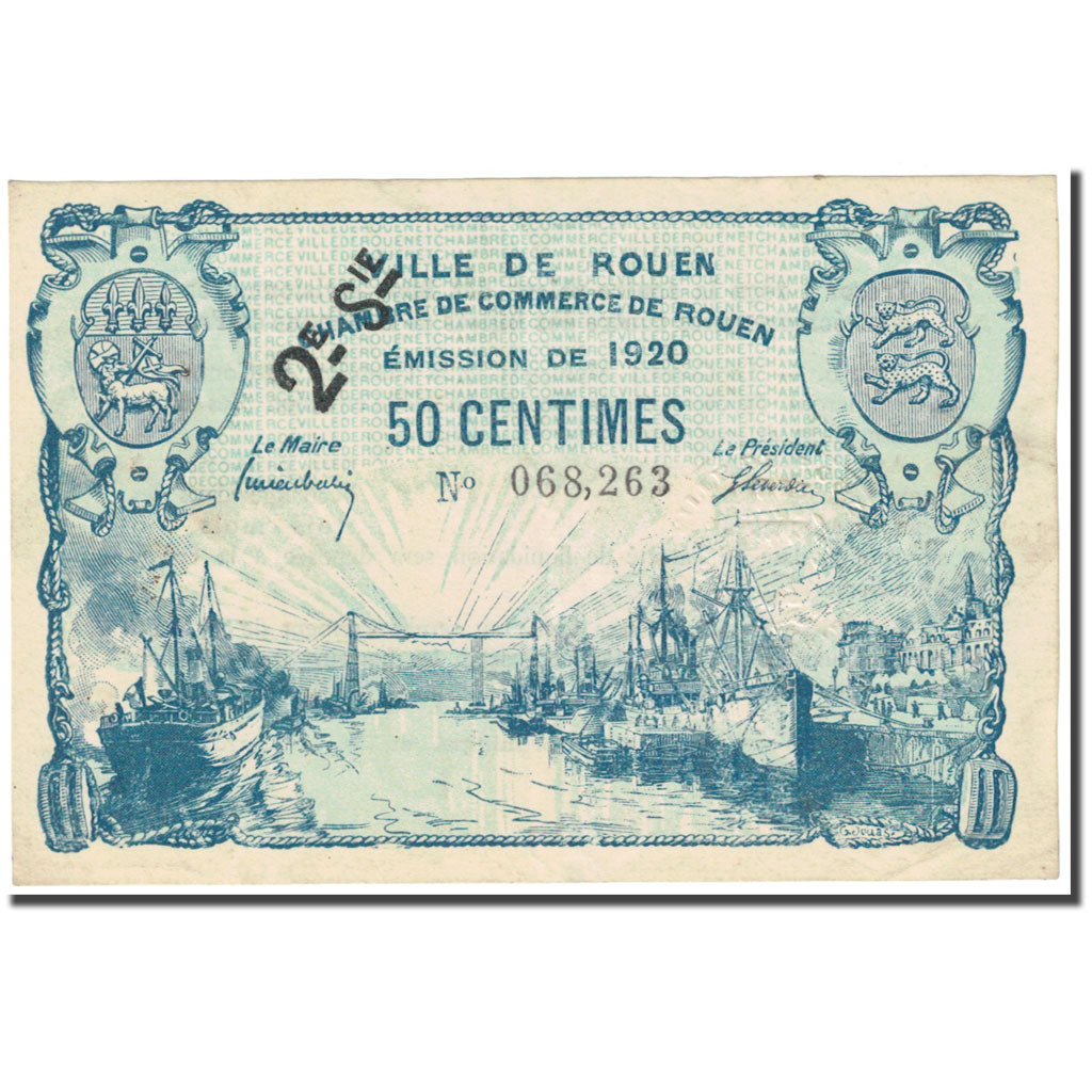 Frankreich, Rouen, 50 Centimes, 1920, Chambre de Commerce, SS, Pirot:110-53