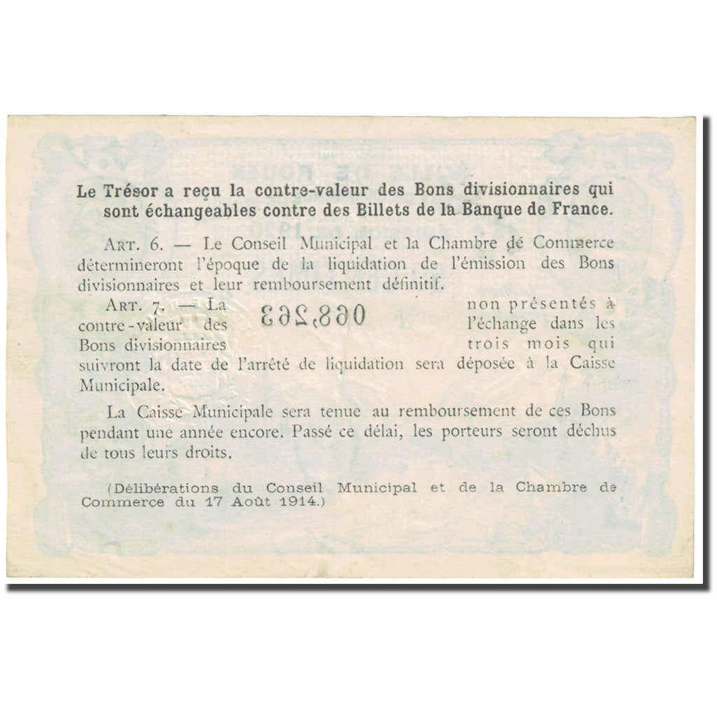 Frankreich, Rouen, 50 Centimes, 1920, Chambre de Commerce, SS, Pirot:110-53
