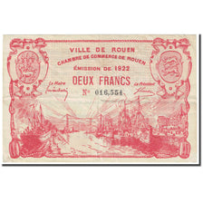 France, Rouen, 2 Francs, 1922, Chambre de Commerce, VF(20-25), Pirot:110-66