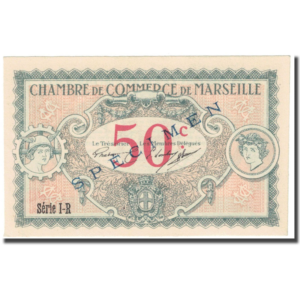 France, Marseille, 50 Centimes, 1917, Chambre de commerce / Specimen