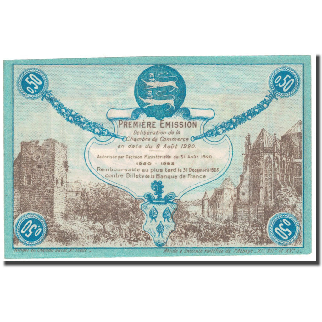 France, Fécamp, 50 Centimes, 1920, Chambre de commerce / Annulé, UNC(65-70)
