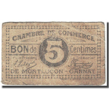 França, MONLUÇON-GANNAT, 5 Centimes, Chambre de Commerce, VG(8-10)