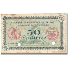 France, Belfort, 50 Centimes, 1918, Chambre de commerce / Annulé, VG(8-10)