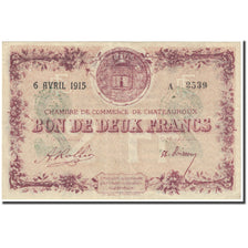 France, Chateauroux, 2 Francs, 1915, Chambre de Commerce, TTB, Pirot:46-4