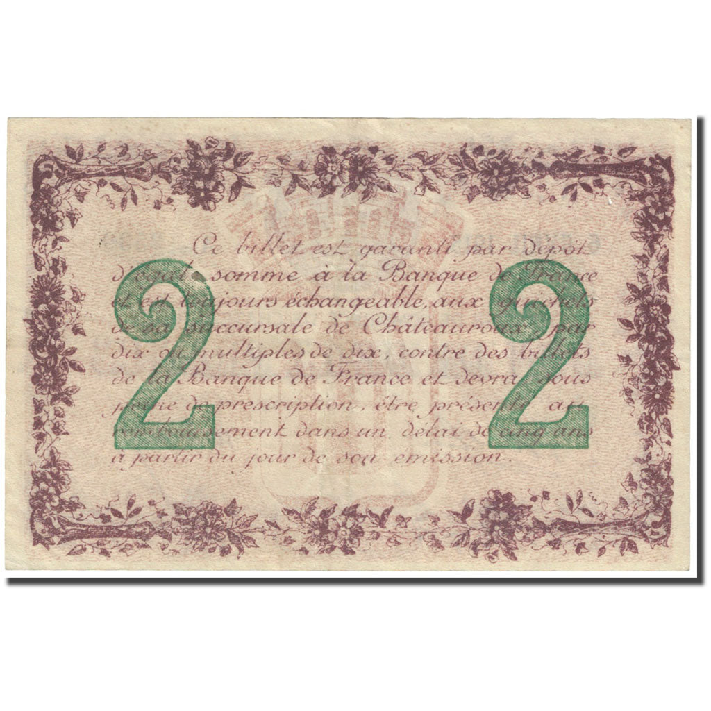 France, Chateauroux, 2 Francs, 1915, Chambre de Commerce, TTB, Pirot:46-4