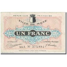 France, Metz, 1 Franc, 1918, Chambre de Commerce, TB