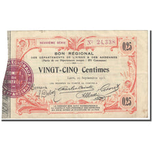 France, Laon, 25 Centimes, 1913, EF(40-45), Pirot:02-1300