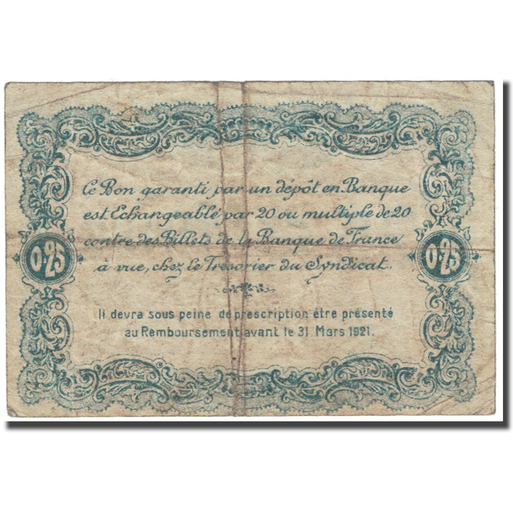 France, Rochefort-sur-Mer, 25 Centimes, Chambre de Commerce, VG(8-10), Pirot:NON