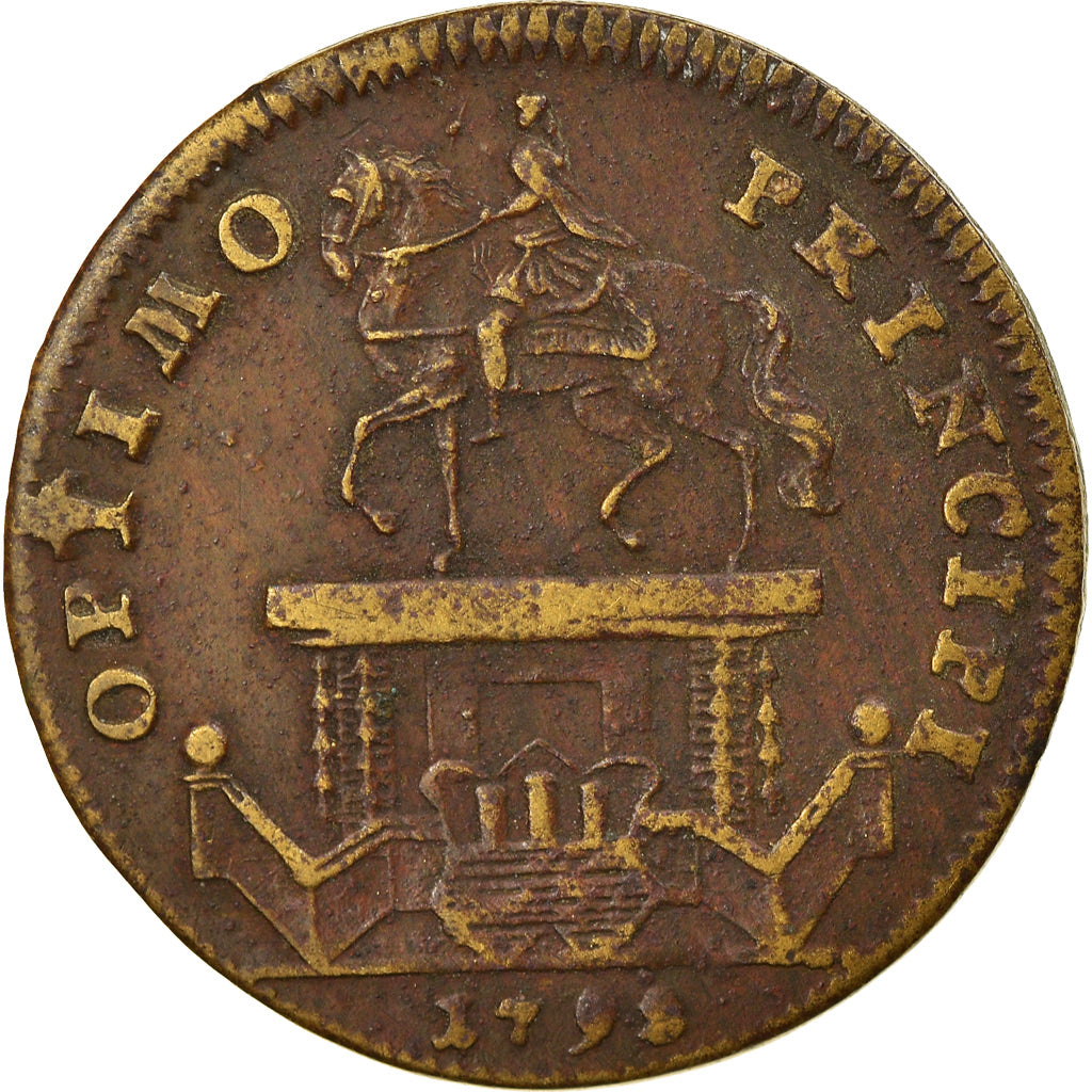France, Token, Statue de Louis XVI à Bordeaux, History, 1792, VF(30-35), Brass