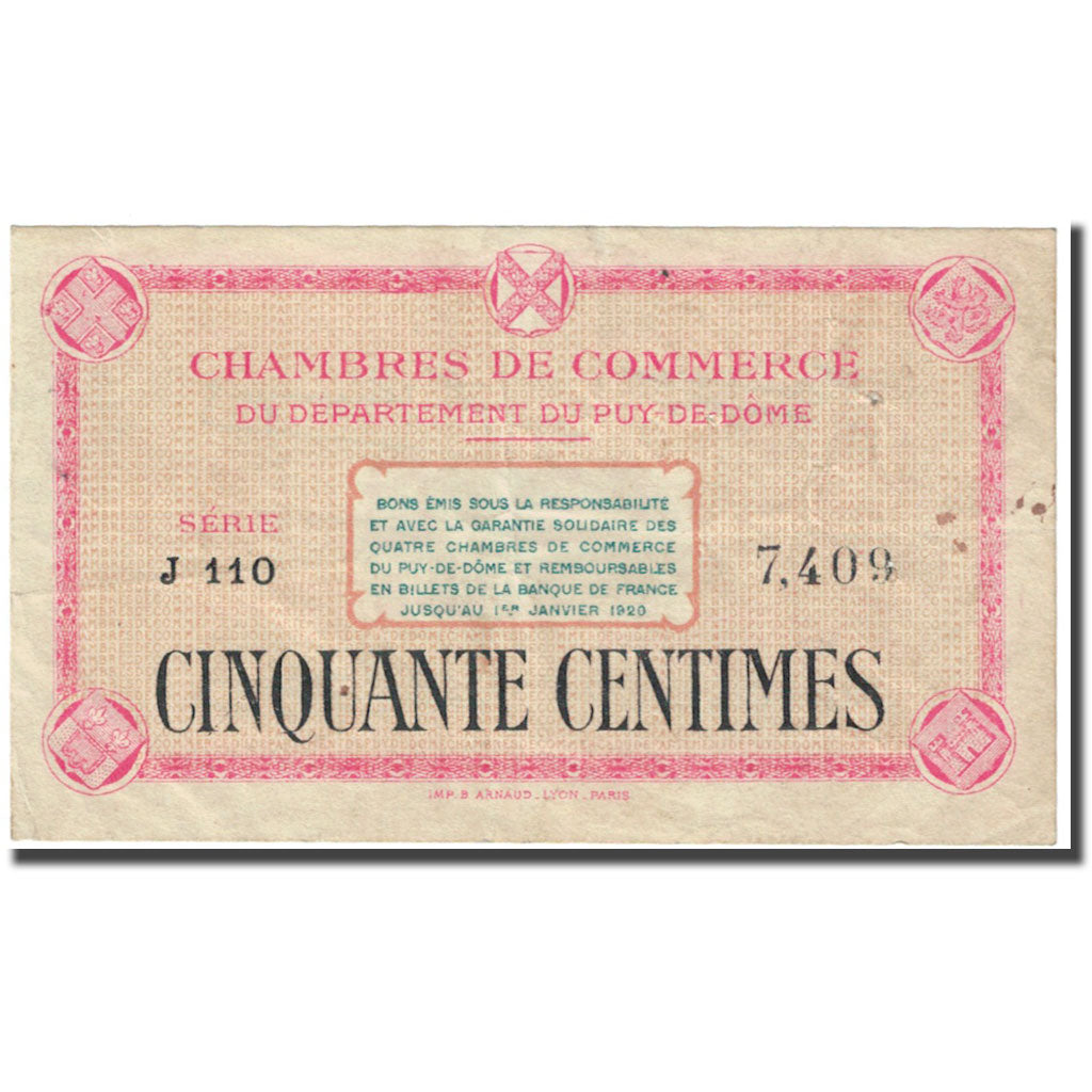 France, Ambert, Rion, Clermont-Ferrand, Thiers, 50 Centimes, Chambre de