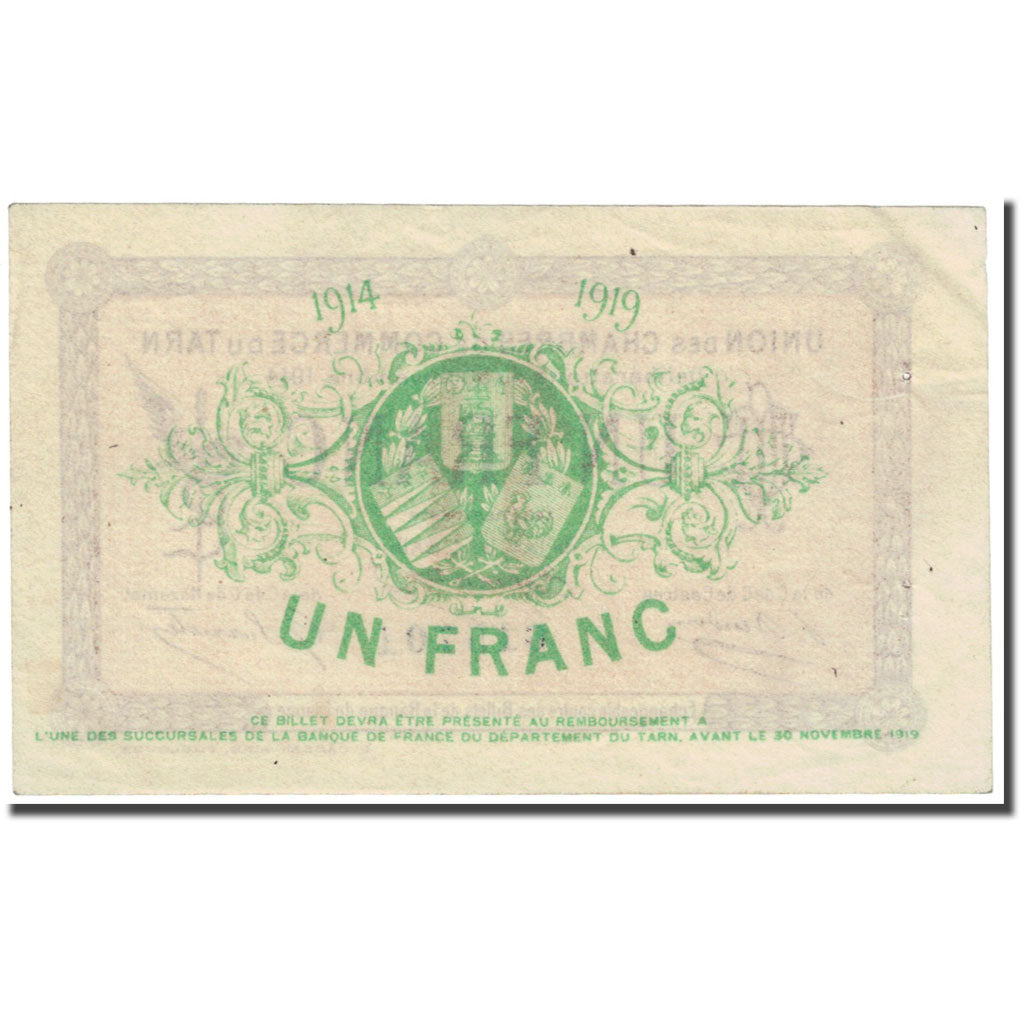 France, Albi, Castres, Mazamet, 1 Franc, 1914, Chambre de Commerce, EF(40-45)