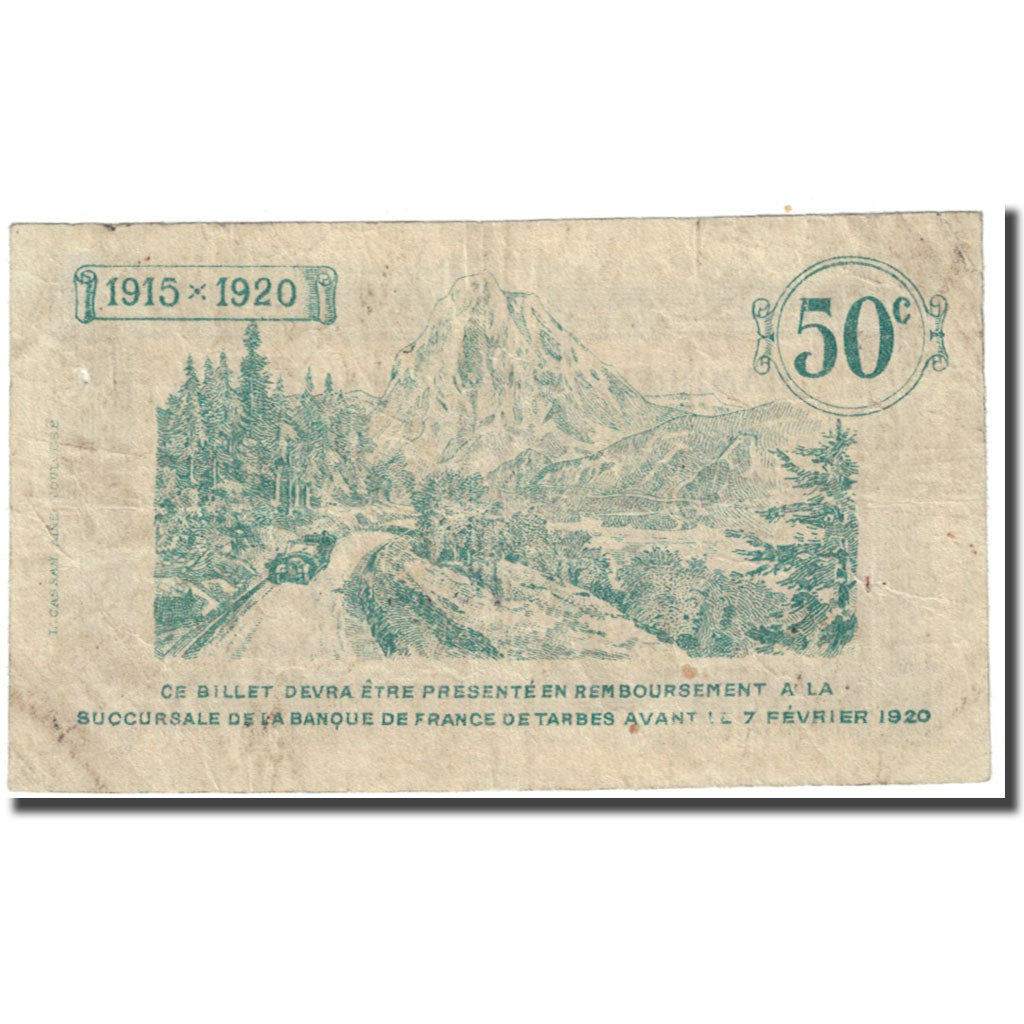 France, Tarbes, 50 Centimes, 1915, Chambre de Commerce, VF(20-25), Pirot:120-1