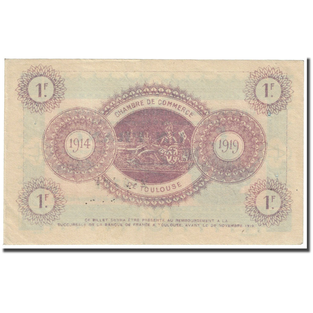 Francia, Toulouse, 1 Franc, 1914, Chambre de Commerce, MBC, Pirot:122-18