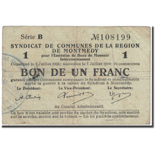 Frankrijk, Montmedy, 1 Franc, 1916, Syndicat de communes, TB, Pirot:55-02