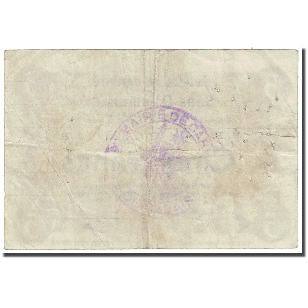 França, Carvin, 5 Francs, 1915, Bons Communaux, VF(20-25), Pirot:66-245