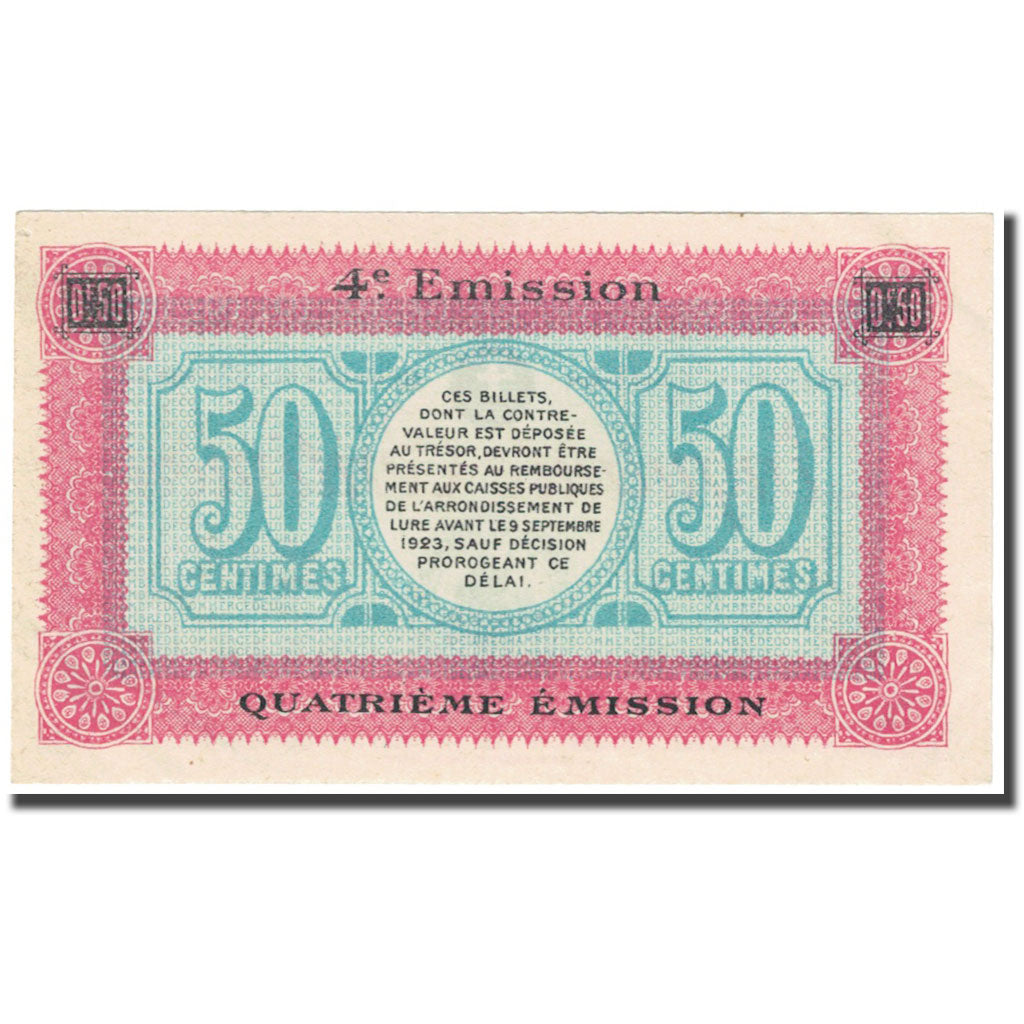 France, Lure, 50 Centimes, 1918, Chambre de Commerce, UNC(65-70), Pirot:76-24