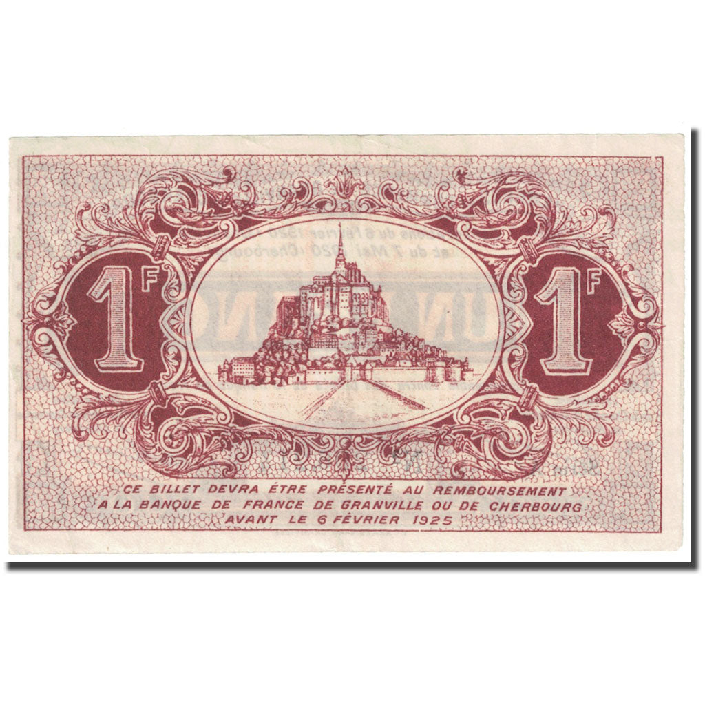 Francia, Granville et Cherbourg, 1 Franc, 1920, Chambre de Commerce, EBC
