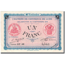 France, Lure, 1 Franc, 1918, Chambre de Commerce, UNC(63), Pirot:76-28