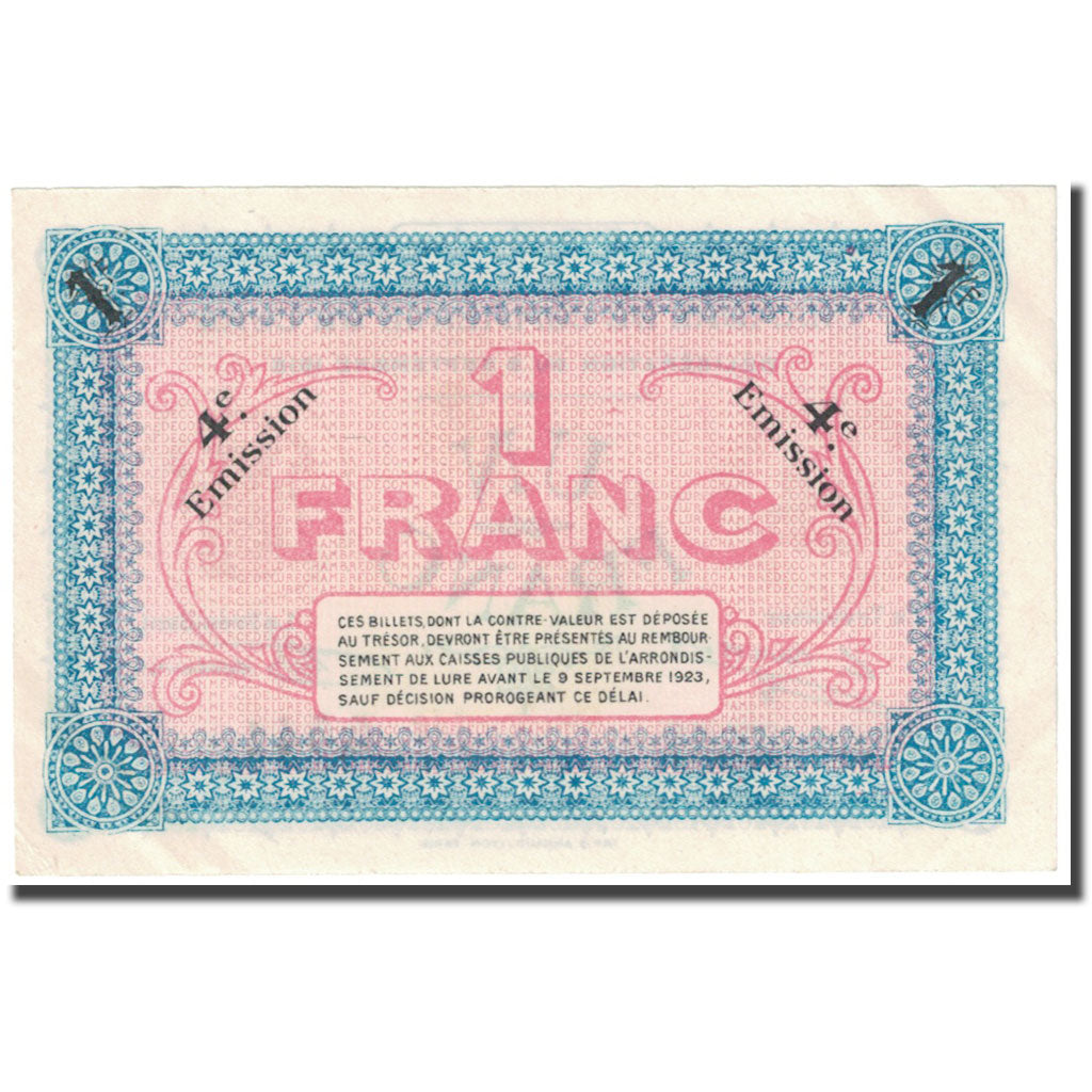 France, Lure, 1 Franc, 1918, Chambre de Commerce, UNC(63), Pirot:76-28