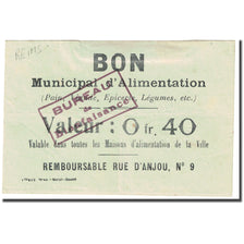 Frankreich, Reims, 40 Centimes, Bon Municipal d'Alimentation, S, Pirot:51-26