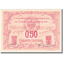 France, Caen et Honfleur, 50 Centimes, 1915, Chambre de Commerce, UNC(65-70)