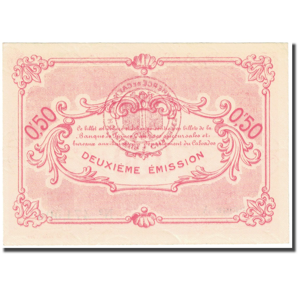France, Caen et Honfleur, 50 Centimes, 1915, Chambre de Commerce, UNC(65-70)