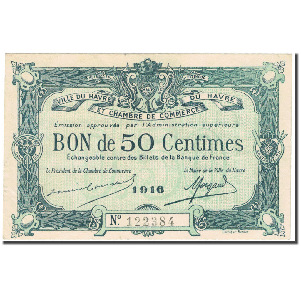 Frankreich, Le Havre, 50 Centimes, 1916, Chambre de commerce / Bon de, SS