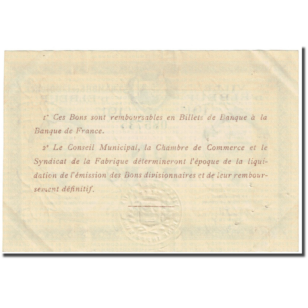 France, Elbeuf, 1 Franc, 1917, Chambre de Commerce, TTB, Pirot:55-11