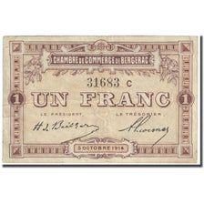 France, Bergerac, 1 Franc, 1914, Chambre de Commerce, EF(40-45), Pirot:24-14