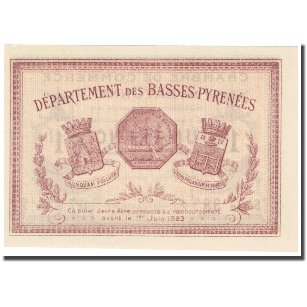 France, Bayonne, 1 Franc, 1918, Chambre de Commerce, UNC(65-70), Pirot:21-59