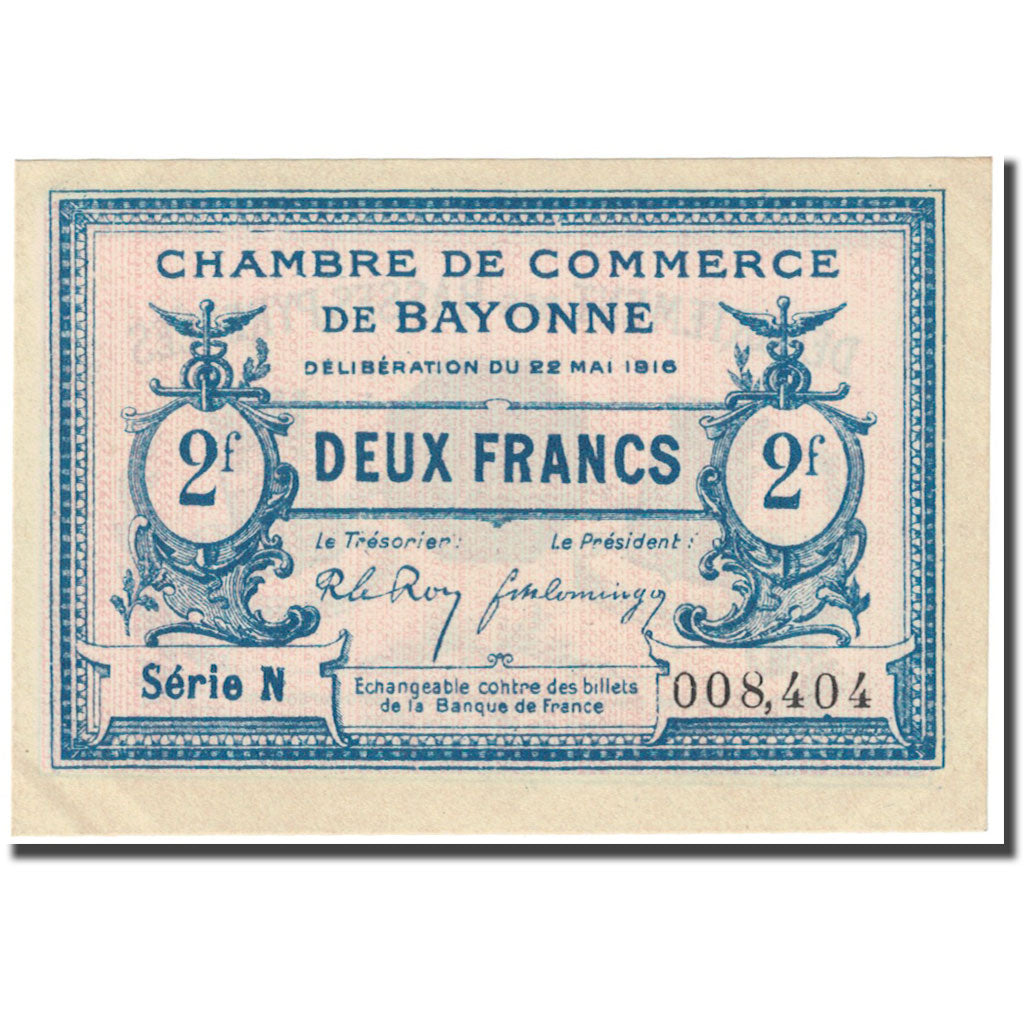 Frankreich, Bayonne, 2 Francs, 1916, Chambre de Commerce, VZ+, Pirot:21-36