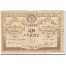 France, Dieppe, 1 Franc, 1918, Chambre de Commerce, VF(20-25), Pirot:52-4