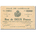 France, Lunéville, 2 Francs, 1914, Bon de Municipalité, AU(55-58), Pirot:54-78
