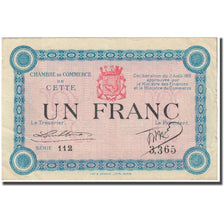 France, Cette (Sète)., 1 Franc, 1915, Chambre de Commerce, EF(40-45)