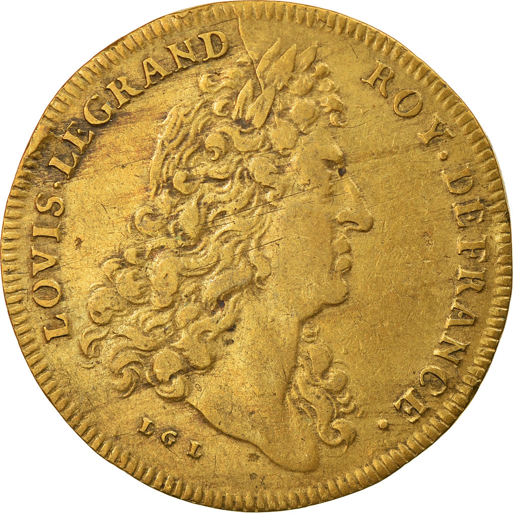 France, Token, Louis XIV, Chambre aux Deniers, History, VF(30-35), Brass