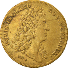 France, Token, Louis XIV, Chambre aux Deniers, History, VF(30-35), Brass