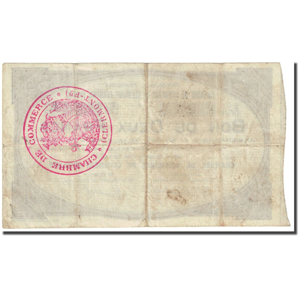 France, Clermont-Ferrand, 2 Francs, Chambre de commerce / Bon de, TB, Pirot:48-2