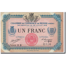 France, Mende, 1 Franc, 1918, Chambre de Commerce, VG(8-10), Pirot:81-7