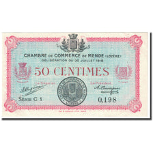 France, Mende, 50 Centimes, 1918, Chambre de Commerce, UNC(65-70), Pirot:81-5