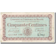 France, Nevers, 50 Centimes, 1915, Chambre de Commerce, TB, Pirot:90-5