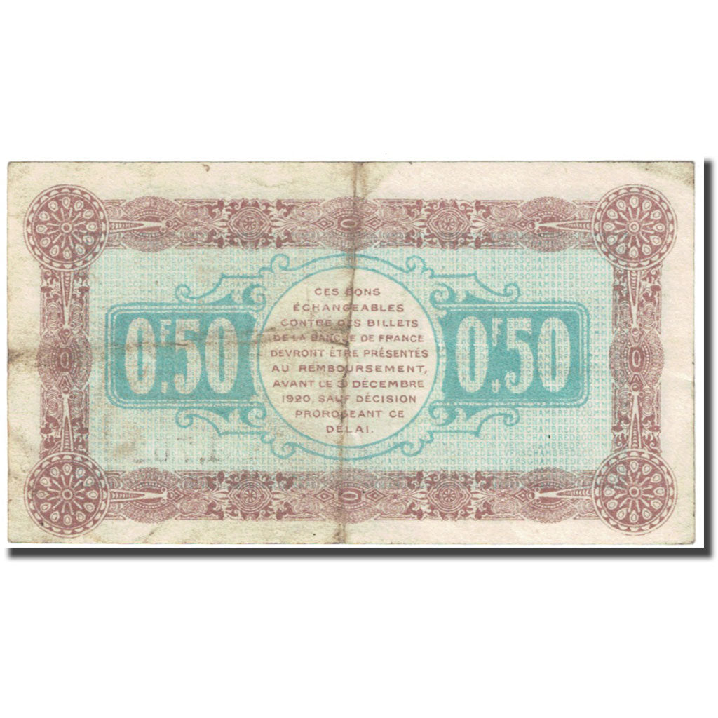 France, Nevers, 50 Centimes, 1915, Chambre de Commerce, TB, Pirot:90-5