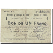 France, Rethel, 1 Franc, 1916, Syndicat d'émission / Bon de, VF(20-25)