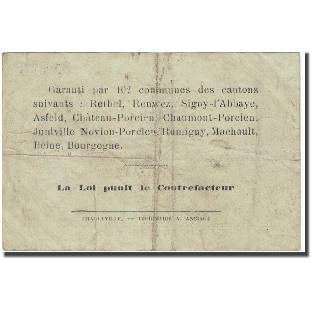 France, Rethel, 1 Franc, 1916, Syndicat d'émission / Bon de, VF(20-25)