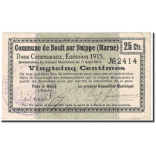 France, Boult sur Suippe, 25 Centimes, 1915, Bons Communaux, EF(40-45)