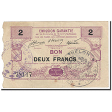 France, Avesnes, 2 Francs, Émission Garantie / Bon pour, VF(20-25)