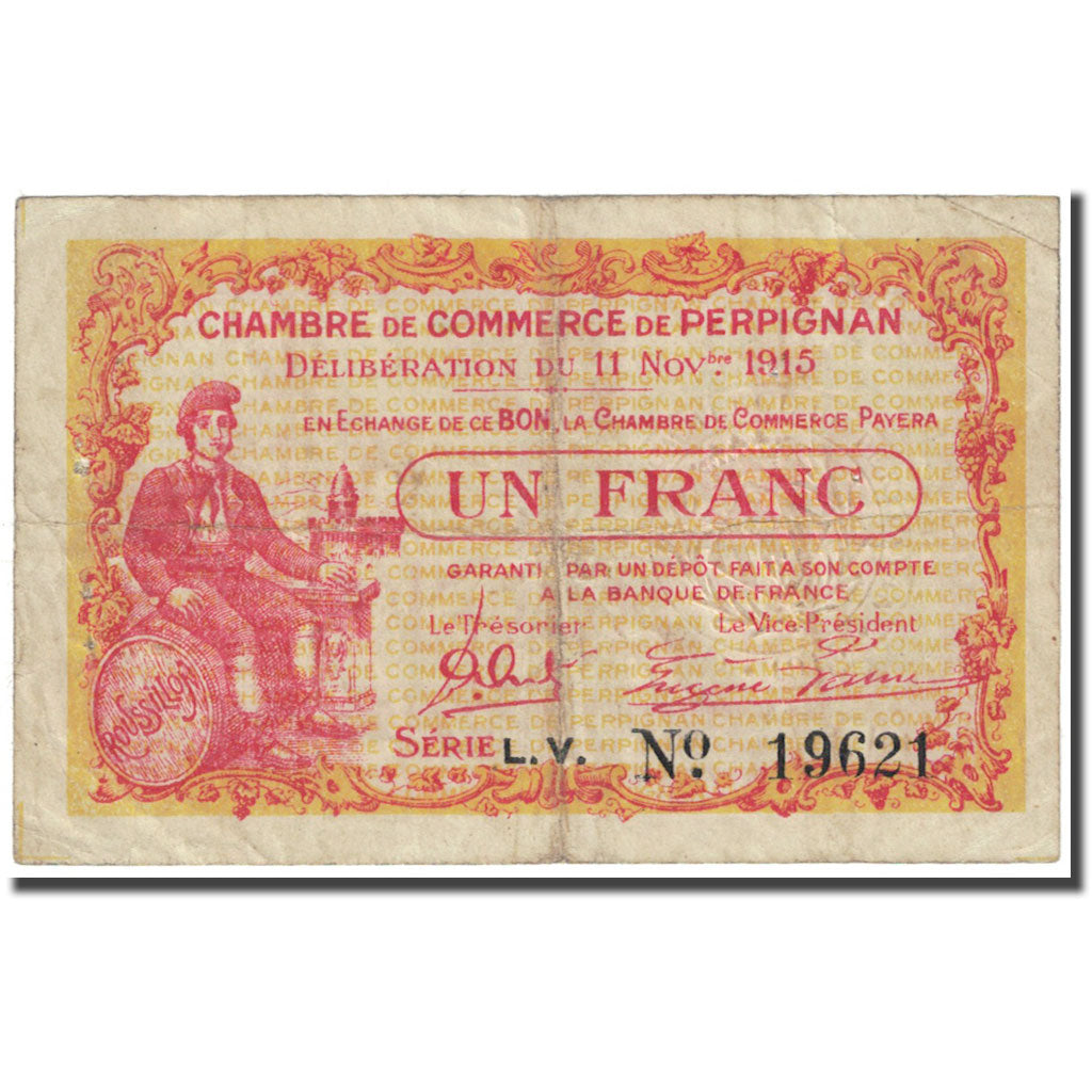 Frankreich, Perpignan, 1 Franc, 1915, Chambre de Commerce, S, Pirot:100-12