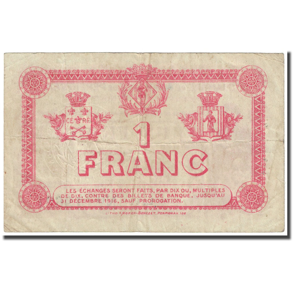 Frankreich, Perpignan, 1 Franc, 1915, Chambre de Commerce, S, Pirot:100-12